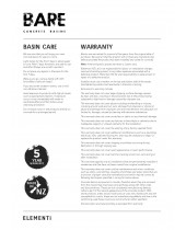 BARE Basin Care Sheet