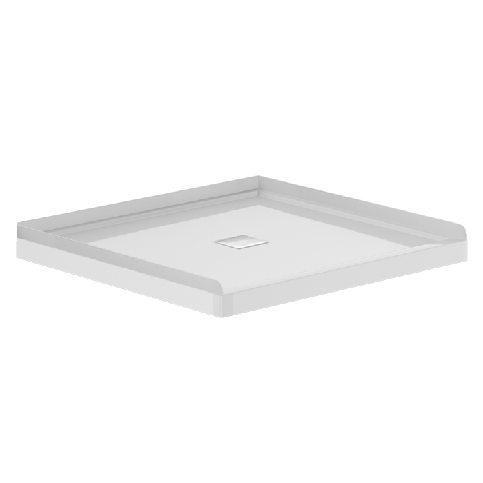 SHOWER TRAY 1000MM 3 SIDED SQUARE CENTRE WASTE