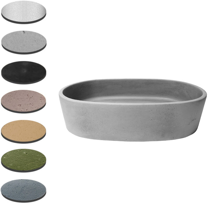 BARE CONCRETE OVAL VESSEL BASIN 540 X 360 X 125 NTH