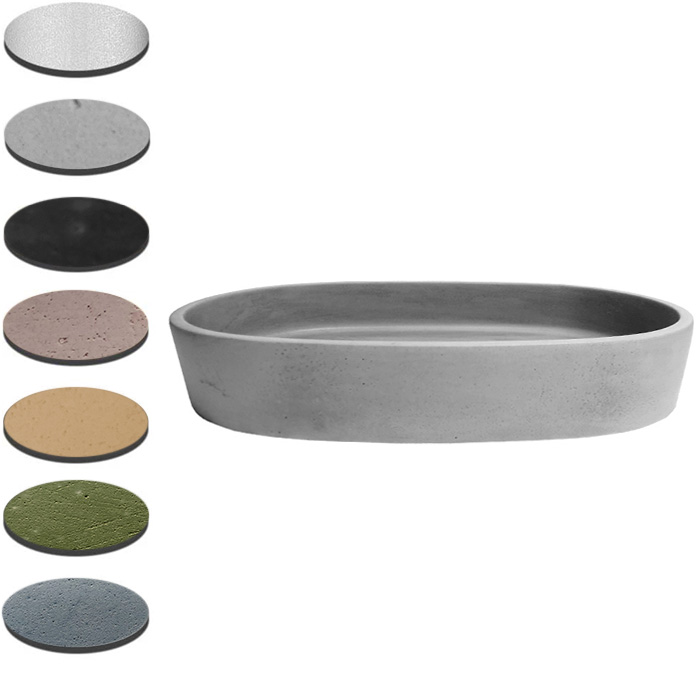 BARE CONCRETE OVAL VESSEL BASIN 800 X 425 X 144 NTH