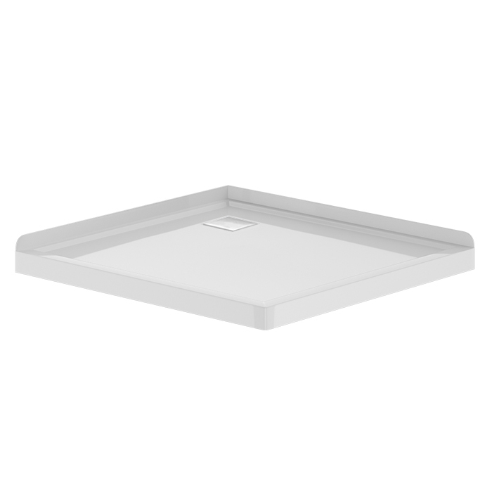 SHOWER TRAY EVOLVE 1000X1000 2 SIDED SQUARE CORNER WASTE