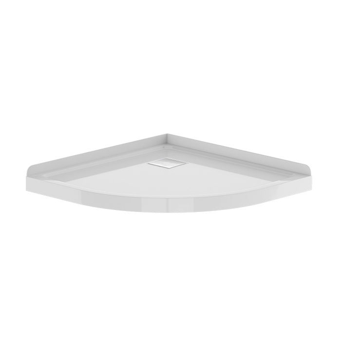 SHOWER TRAY EVOLVE 928X928 2 SIDED ROUND CORNER WASTE