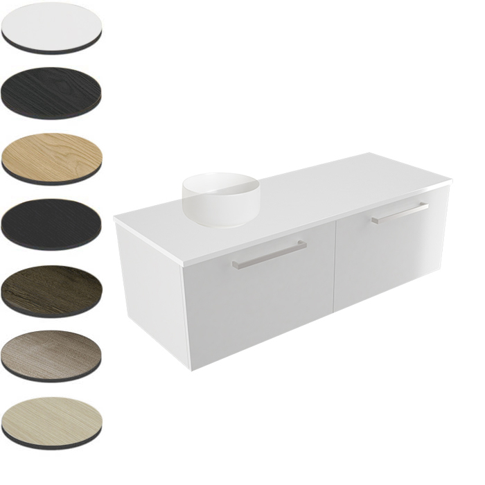 STUDIO PLUS 1200 SINGLE LEFT BOWL WALL VANITY