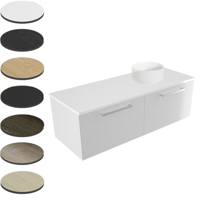 STUDIO PLUS 1200 SINGLE RIGHT BOWL WALL VANITY