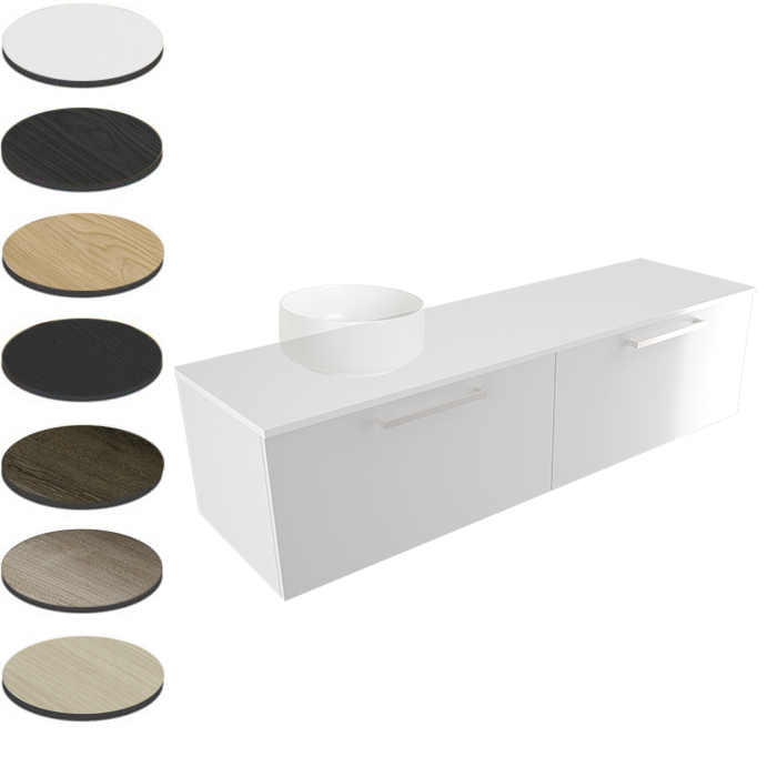 STUDIO PLUS 1500 SINGLE LEFT BOWL WALL VANITY