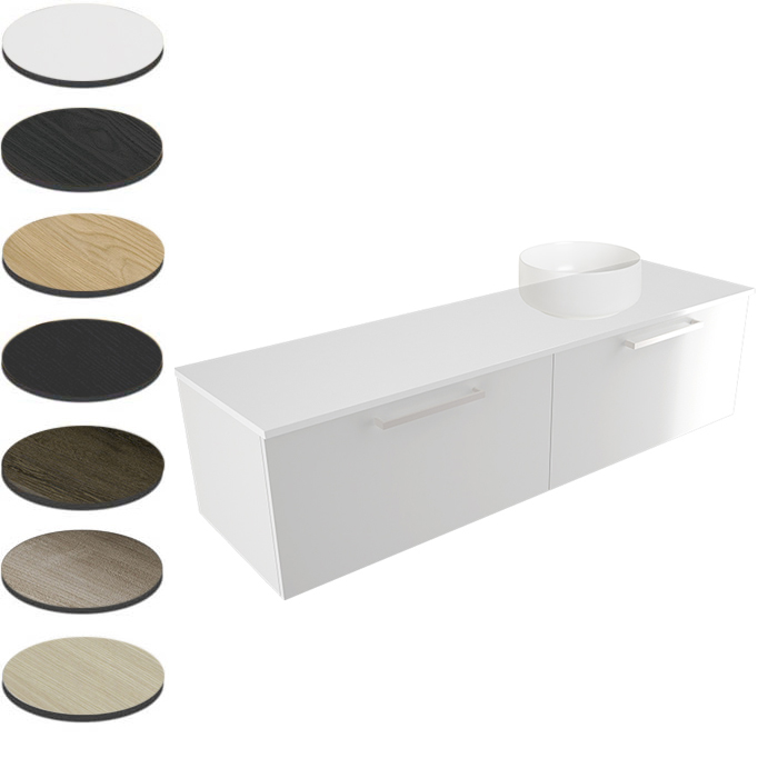 STUDIO PLUS 1500 SINGLE RIGHT BOWL WALL VANITY