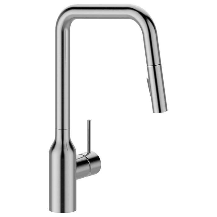 SQUARE HIGH RISE KITCHEN MIXER W/ POS 304 STAINLESS STEEL