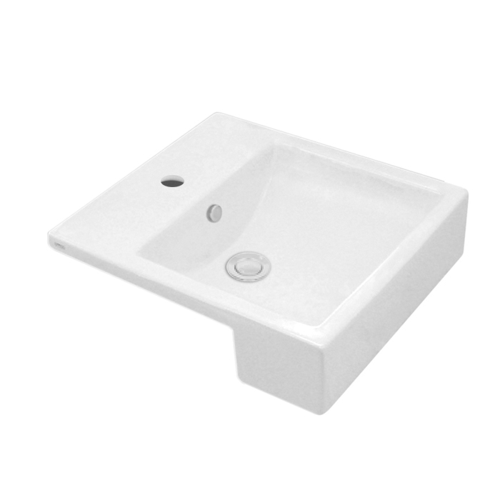 PARVIS SEMI RECESSED BASIN 450X500X170MM 1TH OF GLOSS WHITE