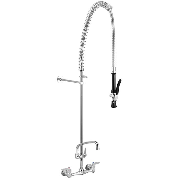 WALL MOUNT EXTENDED HEIGHT PRE-RINSE COMMERCIAL KITCHEN MIXER WITH SINK SPOUT