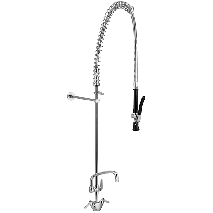 DECK MOUNTED EXTENDED HEIGHT PRE-RINSE COMMERCIAL KITCHEN MIXER WITH SINK SPOUT