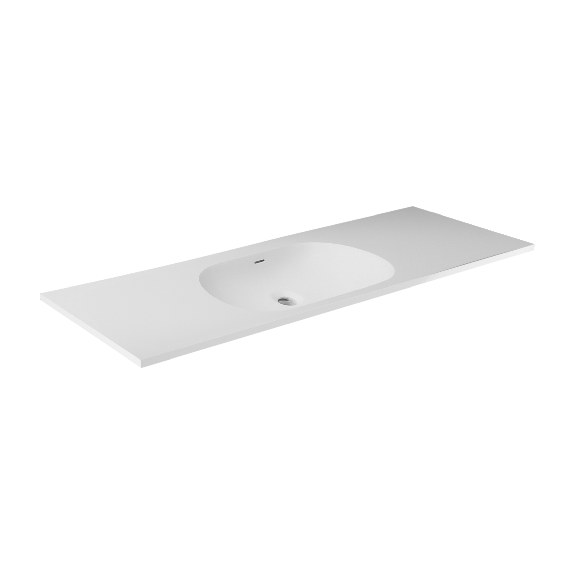 ELECAST OVALE VANITY TOP 1190X455X130MM SINGLE CENTRE BOWL NTH