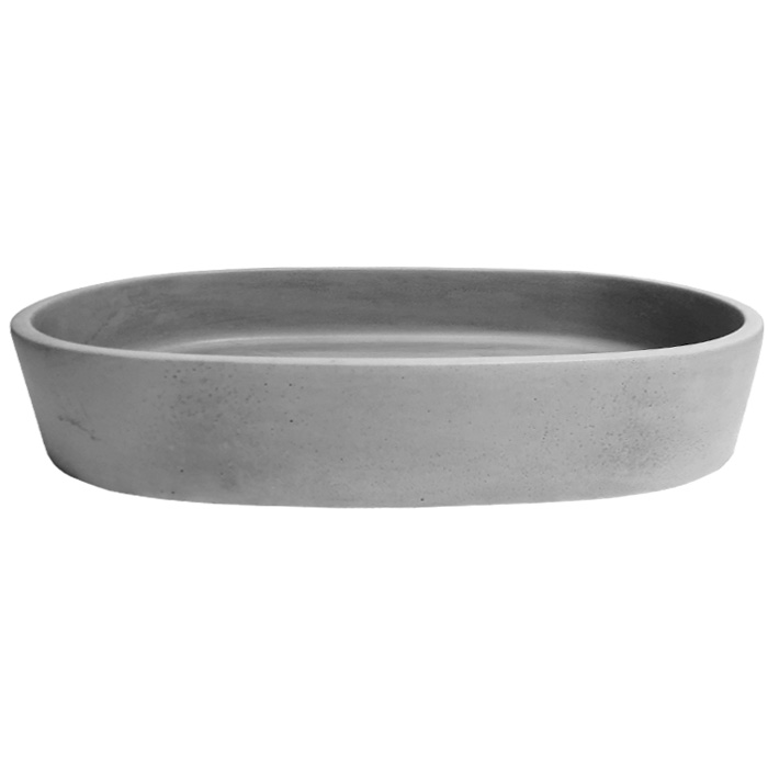 BARE CONCRETE OVAL VESSEL BASIN 800X425X144MM NTH