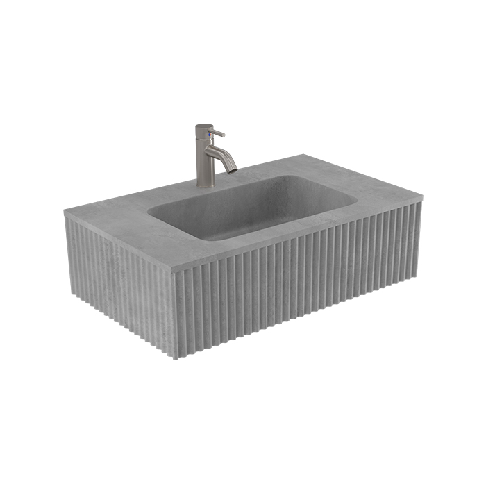 BARE FLUTED WALL BASIN 755X460X220MM NOF