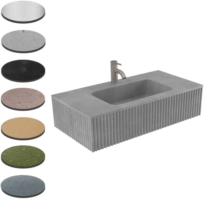 BARE FLUTED WALL BASIN 905X460X200MM NOF