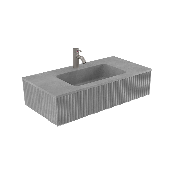 BARE FLUTED WALL BASIN 905X460X200MM NOF
