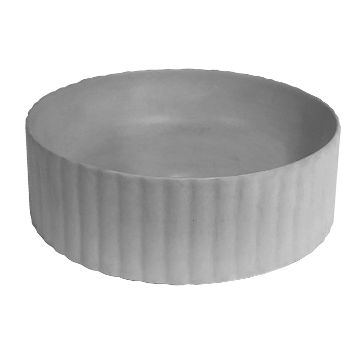 BARE CONCRETE PATTERN VESSEL BASIN 440X440X145MM NTH