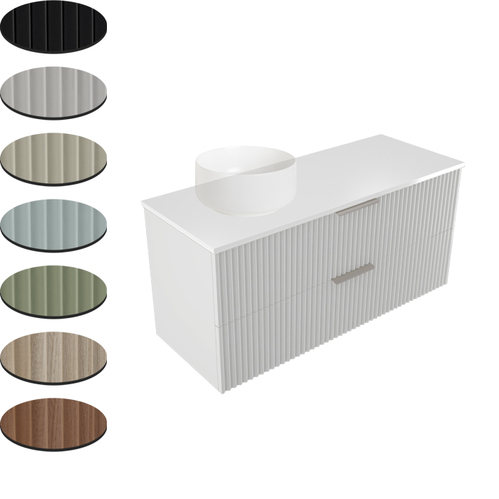 PETTINE 1200 SINGLE LEFT BOWL X2 DRAWER WALL VANITY
