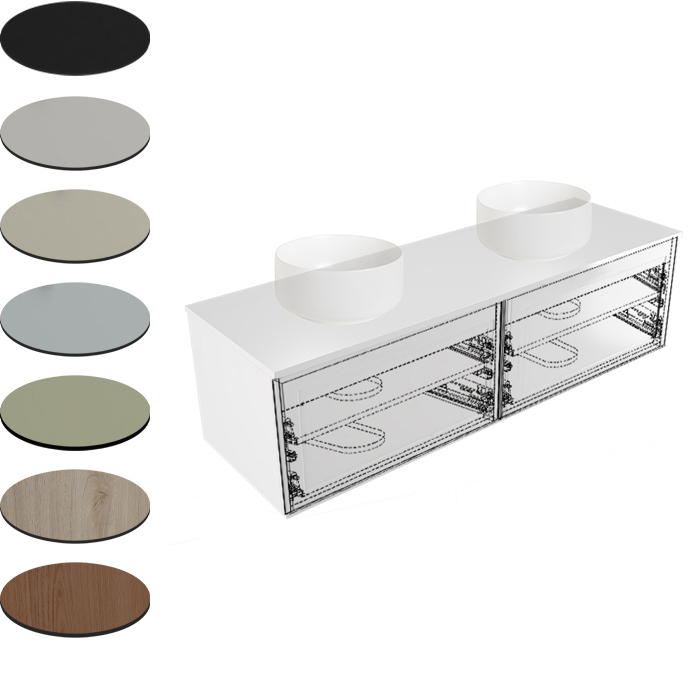 1500MM CONCEALED DRAWER FOR DOUBLE BOWL PETTINE/TELAIO