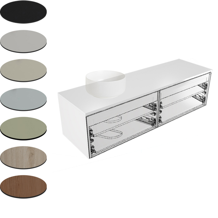 1500MM CONCEALED DRAWER FOR SINGLE LEFT BOWL PETTINE/TELAIO