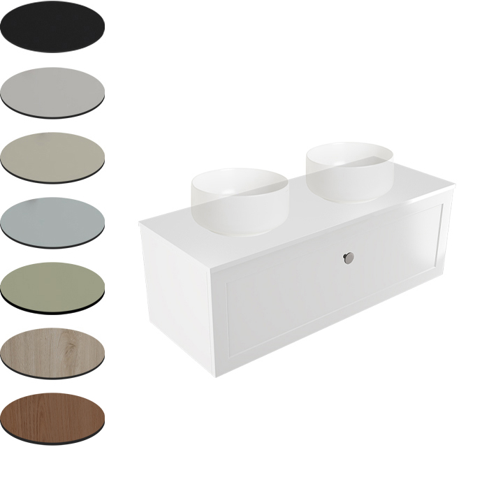 TELAIO 1200 DOUBLE BOWL WALL VANITY