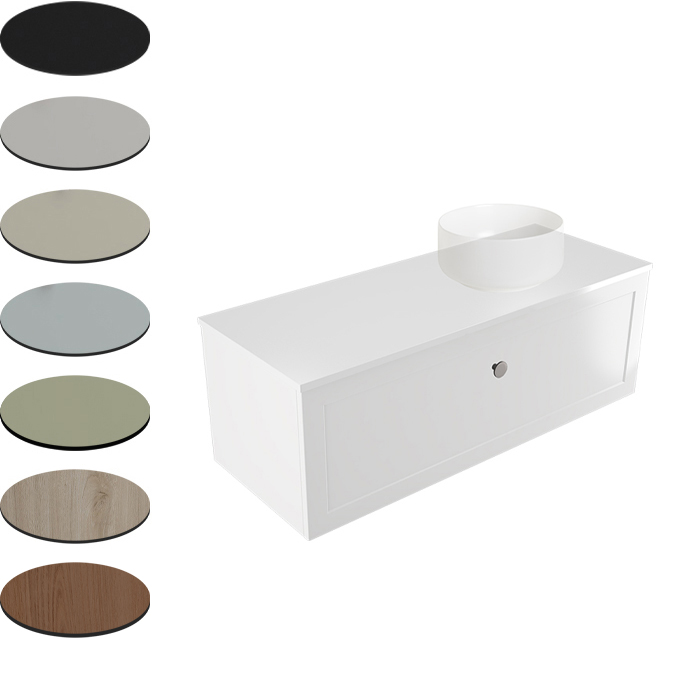 TELAIO 1200 SINGLE RIGHT BOWL WALL VANITY