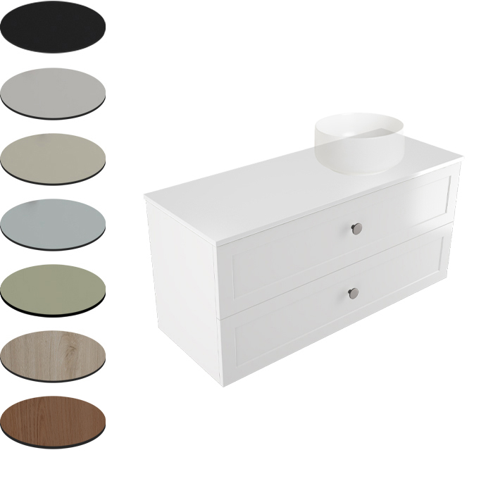TELAIO 1200 SINGLE RIGHT BOWL 2 X DRAWER WALL VANITY