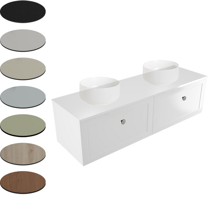 TELAIO 1500 DOUBLE BOWL WALL VANITY