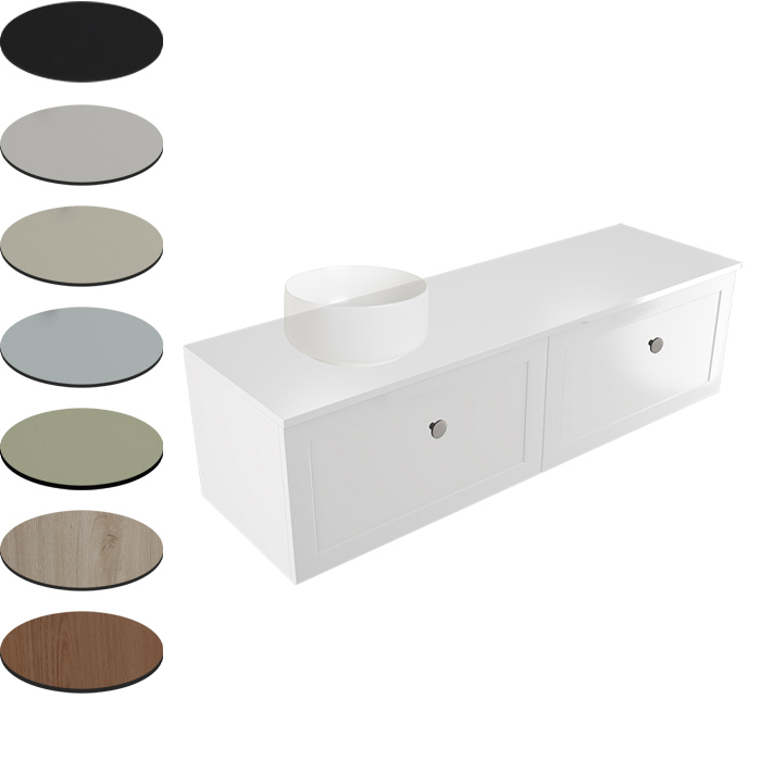 TELAIO 1500 SINGLE LEFT BOWL WALL VANITY