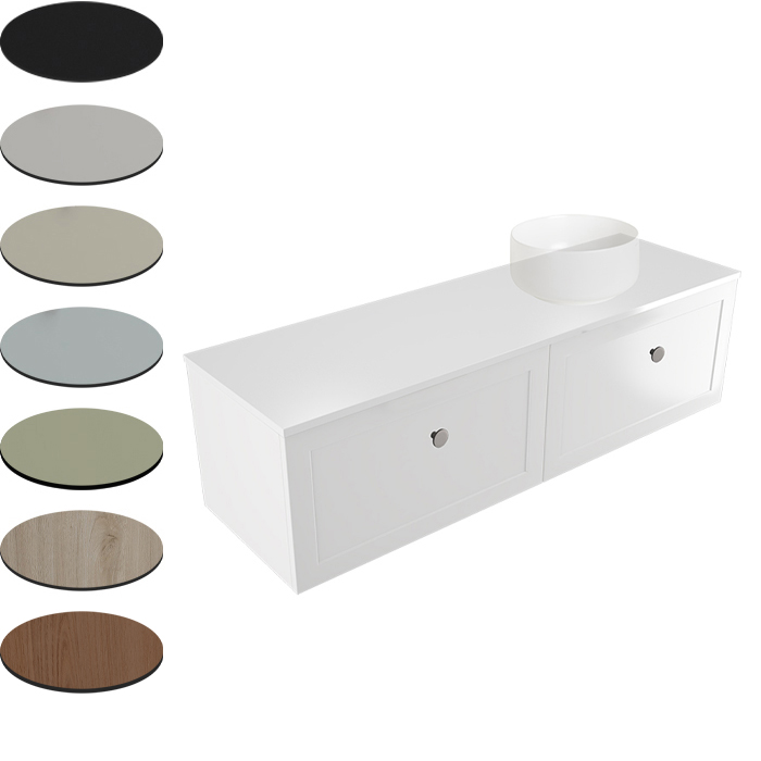 TELAIO 1500 SINGLE RIGHT BOWL WALL VANITY