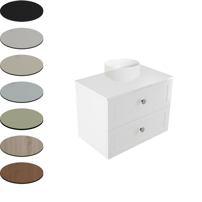 TELAIO 750 SINGLE CENTRE BOWL 2 X DRAWER WALL VANITY