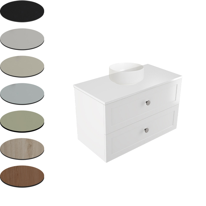 TELAIO 900 SINGLE CENTRE BOWL 2 X DRAWER WALL VANITY