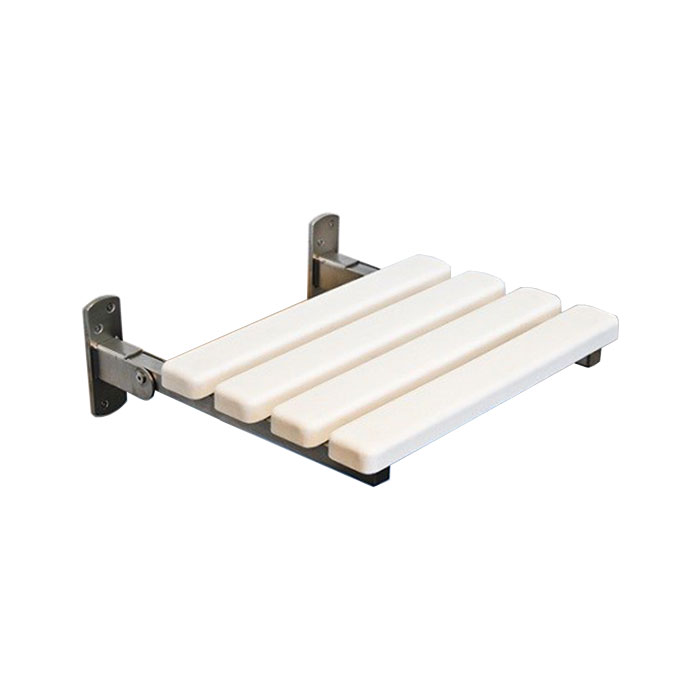 ASSIST SLATTED SHOWER SEAT 450MM BRUSHED SATIN