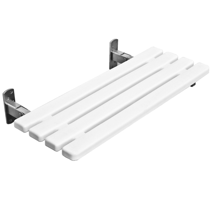 ASSIST SLATTED SHOWER SEAT 800MM BRUSHED SATIN