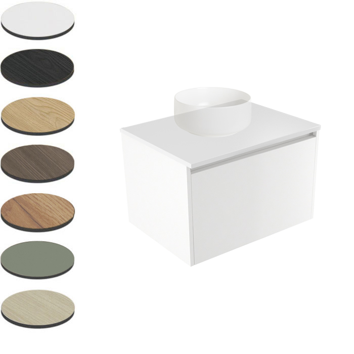 NOVARA WALL VANITY 600 1X DRAWER ELESTONE