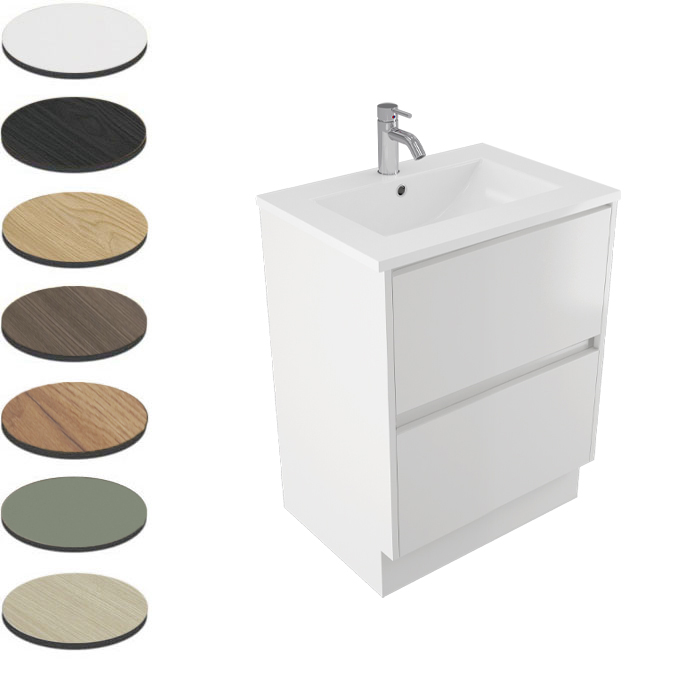 NOVARA FLOOR VANITY 600 2X DRAWER