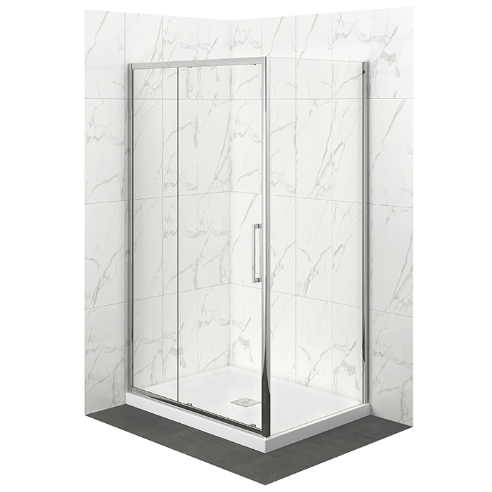 ELEMENTI TILED SHOWER SQUARE 1200 X 800 CHROME