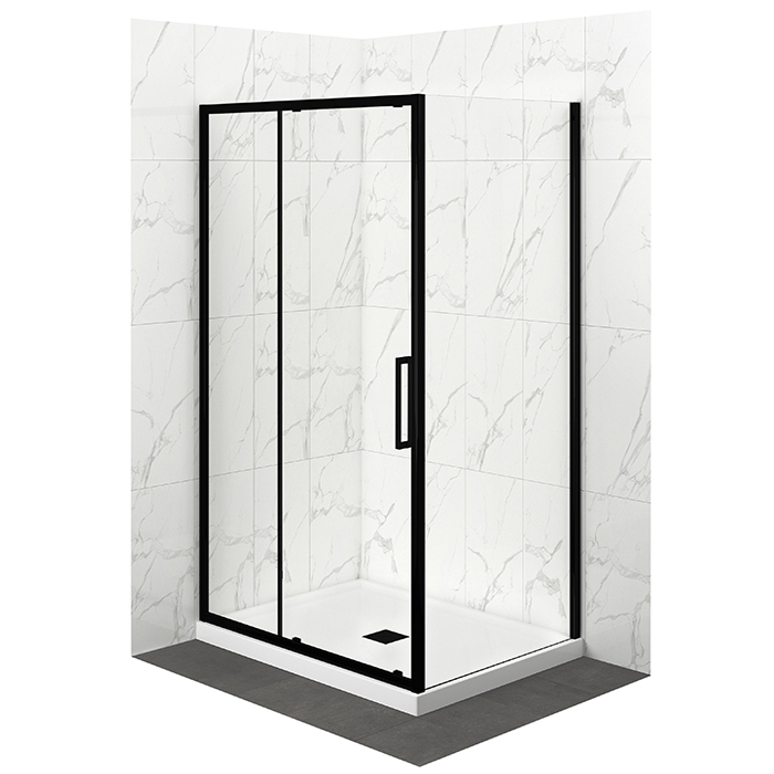 ELEMENTI TILED SHOWER SQUARE 1200 X 800 BLACK