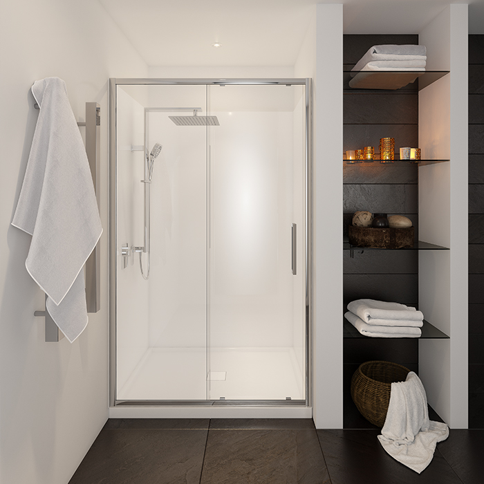 EVOLVE SHOWER SQ 1200x900 3 SIDED CP CTR WASTE F/W