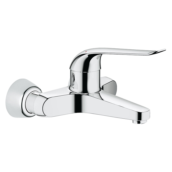 EUROECO WALL MOUNTED BASIN MIXER 205MM PROJECTION CHROME