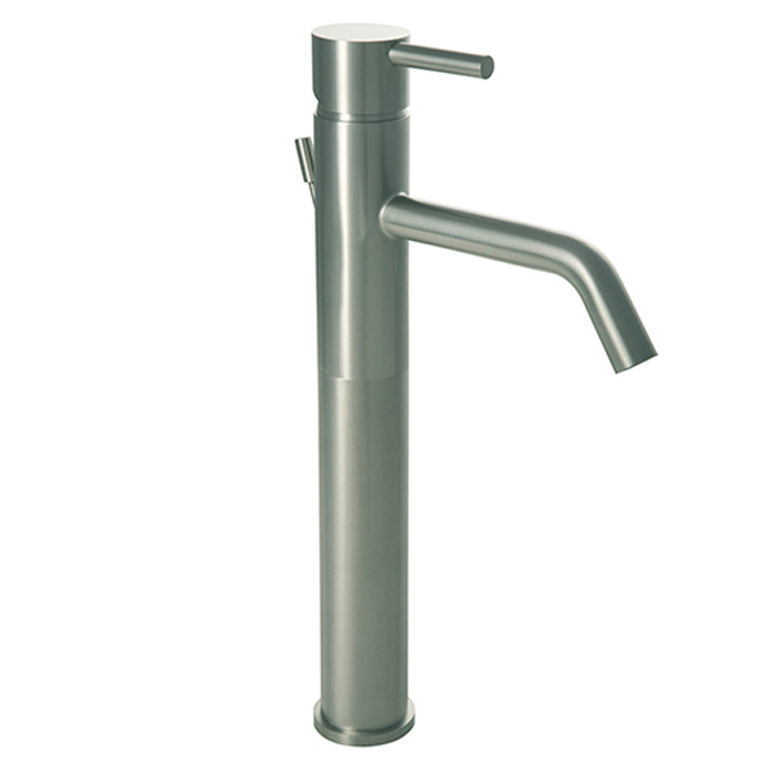 IX304 EXTENDED HEIGHT BASIN MIXER CURVED SPOUT WITH WASTE STAINLESS STEEL