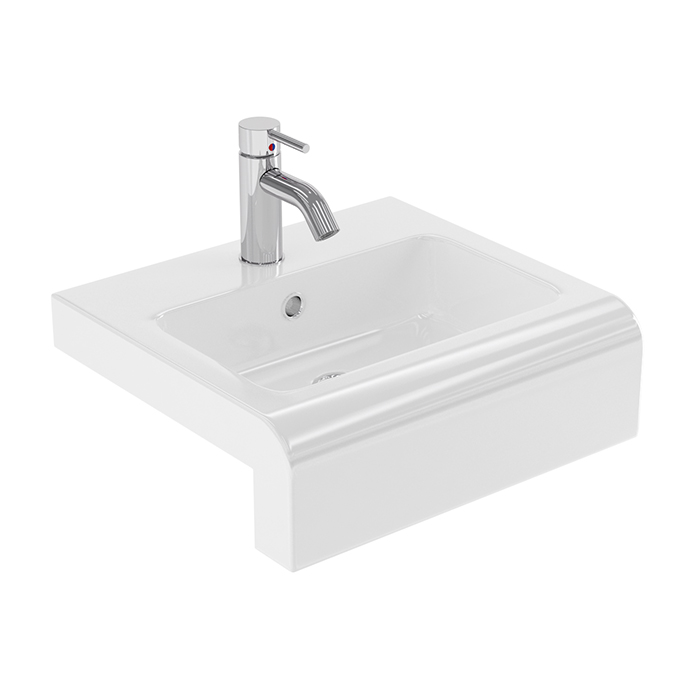 LAVABO SEMI RECESSED BASIN 455 X 415 POLYMARBLE