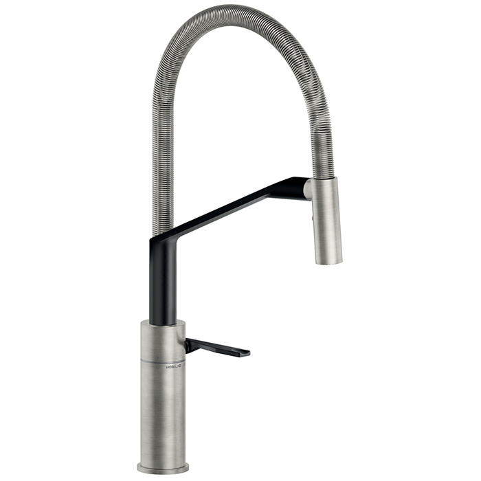 HERON KITCHEN MIXER WITH PULL OUT SPRAY BLACK VELVET/BRUSHED NICKEL