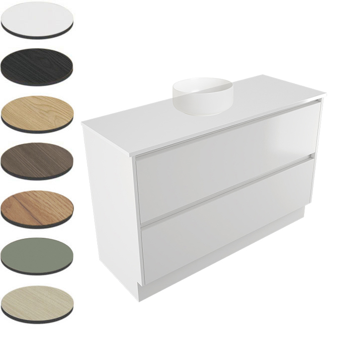 NOVARA FLOOR VANITY 1200 SINGLE BOWL 2 X DRAWER