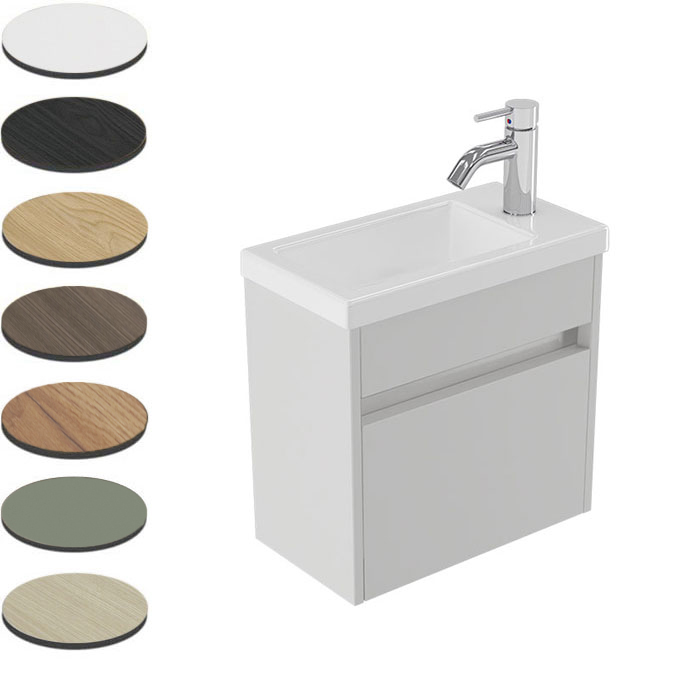 NOVARA WALL VANITY 440 1X DOOR POLYMARBLE TOP
