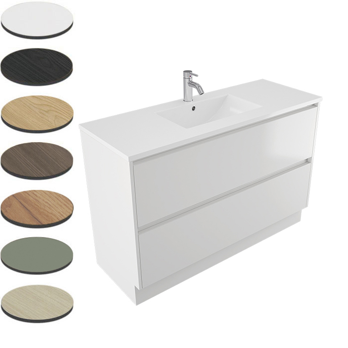 NOVARA FLOOR VANITY 1200 SINGLE BOWL 2X DRAWER