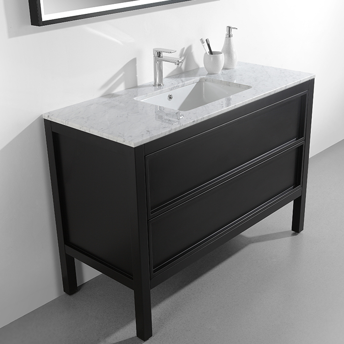 Arrivo 1200 Floor Vanity W 2th Marble Top Matt Black Robertson Bathware Arrivo 1200 Floor Vanity W 2th Marble, Vanity Cabinet Only Nz