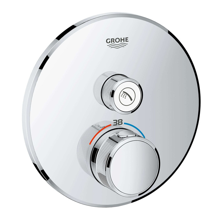 SMART CONTROL 1 VALVE ROUND THERMOSTATIC MIXER TRIMSET