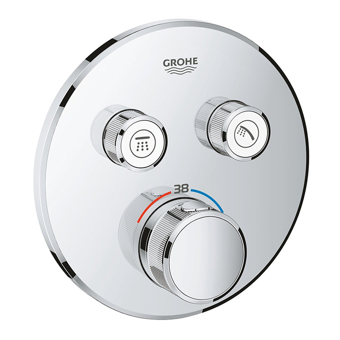 SMART CONTROL 2 VALVE ROUND THERMOSTATIC MIXER TRIMSET