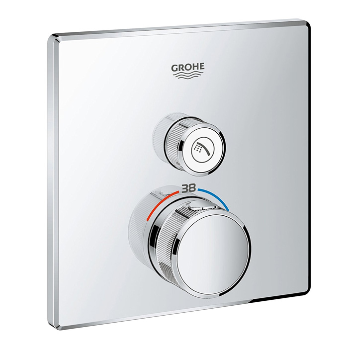 SMART CONTROL 1 VALVE SQUARE THERMOSTATIC MIXER TRIMSET