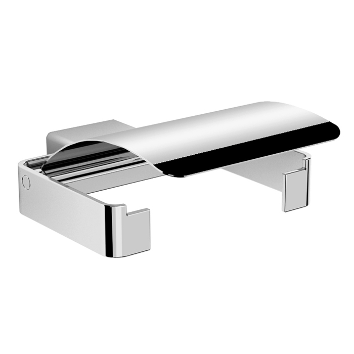 SMOOTH TOILET ROLL HOLDER W/COVER CHROME